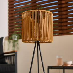OHS Rattan Solar Floor Lamp Cordless Outdoor Garden Light Auto Sensor in Natural - thumbnail 4