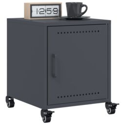Berkfield Home Bedside Cabinet Anthracite 36x39x43.5 cm Steel in Black - thumbnail 4