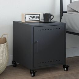 Berkfield Home Bedside Cabinet Anthracite 36x39x43.5 cm Steel in Black