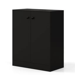 Costway 2-Door Storage Cabinet Buffet Cabinet w/ 3 Shelves Sideboard Kitchen Hallway in Black - thumbnail 6