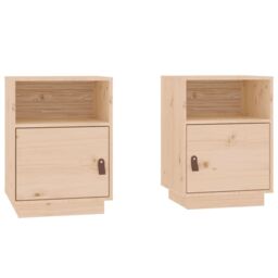 Berkfield Home Bedside Cabinets 2 pcs 40x34x55 cm Solid Wood Pine in Brown - Size: 40 x 34 x 55 cm - thumbnail 2
