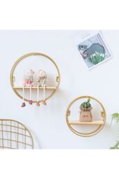 Living and Home Gold Wall Hanging Storage and Display Decorative Shelf - thumbnail 4