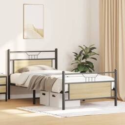 Berkfield Home Bed Frame without Mattress Sonoma Oak 100x190 cm Engineered Wood in Brown - thumbnail 5