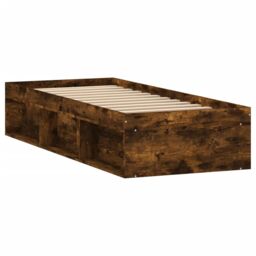 Berkfield Home Bed Frame Smoked Oak 75x190 cm Small Single in Brown - thumbnail 5