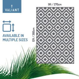 Valiant XL Waterproof Geometric Rug for Garden, Indoor & Outdoor Use - Grey Geometric 12ft x 9ft (360cm x 270cm) - Size: 366 cm x 274 cm - thumbnail 2