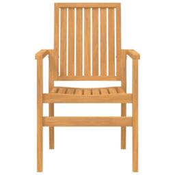 Berkfield Home 5 Piece Garden Dining Set Solid Wood Teak in Brown - thumbnail 5