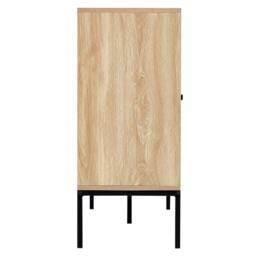 VOGREX Rattan Cabinet Storage with 4 Magnetic Doors & Shelves in Beige - thumbnail 3