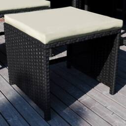 Home Discount 11Pc Garden Vida Cuba 10 Seater Rattan UKFR Fabric Garden Furniture in Black - thumbnail 6