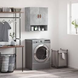 Berkfield Home Wall Cabinet Concrete Grey 60x31x70 cm Engineered Wood - Size: 60 x 31 x 70 cm - thumbnail 2