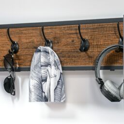 Rafaelo Mobilia Industrial Coat Hanger Stand With Shoe Storage Rustic Brown - thumbnail 4