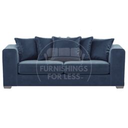 Furnishings For Less UK Ella Boxed Arm Plush Velvet Fabric Sofa Set 3 & 2 Seater sofa Red in Blue - thumbnail 2