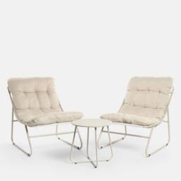 OHS Mykonos Bistro Set Outdoor Table Chair Garden Patio Furniture in Natural - thumbnail 5