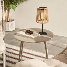 OHS Mykonos Bistro Set Outdoor Table Chair Garden Patio Furniture in Natural - thumbnail 2