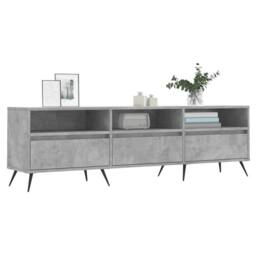Berkfield Home TV Cabinet Concrete Grey 150x30x44.5 cm Engineered Wood - thumbnail 3