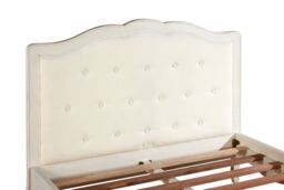 Orsina Elegant White Double Bed, Contemporary Design Wooden Bed For Kids Bedroom, Comfortable Hardwood Bed - thumbnail 5