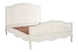 Orsina Elegant White Double Bed, Contemporary Design Wooden Bed For Kids Bedroom, Comfortable Hardwood Bed - thumbnail 2