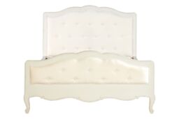 Orsina Elegant White Double Bed, Contemporary Design Wooden Bed For Kids Bedroom, Comfortable Hardwood Bed - thumbnail 1