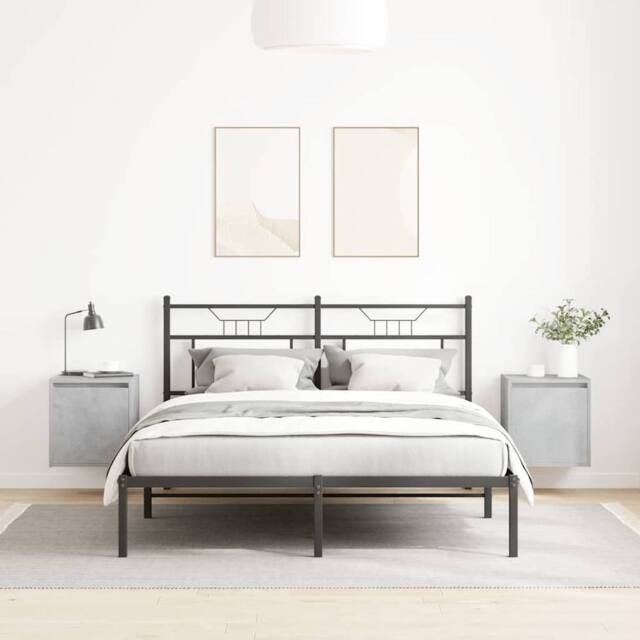 Berkfield Home Durable Wall-Mounted Bedside Cabinets 2 pcs Concrete Grey 38x34x40 cm - Size: 38 x 34 x 40 cm - image 1