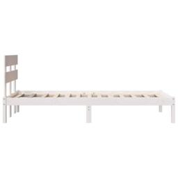 Berkfield Home Bed Frame with Headboard White 75x190 cm Solid Wood Pine - thumbnail 6