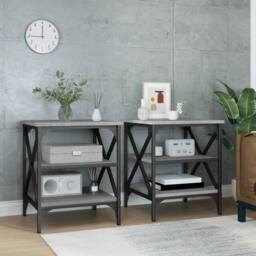 Berkfield Home Side Tables 2 pcs Grey Sonoma 40x42x50 cm Engineered Wood - Size: 40 x 42 x 50 cm