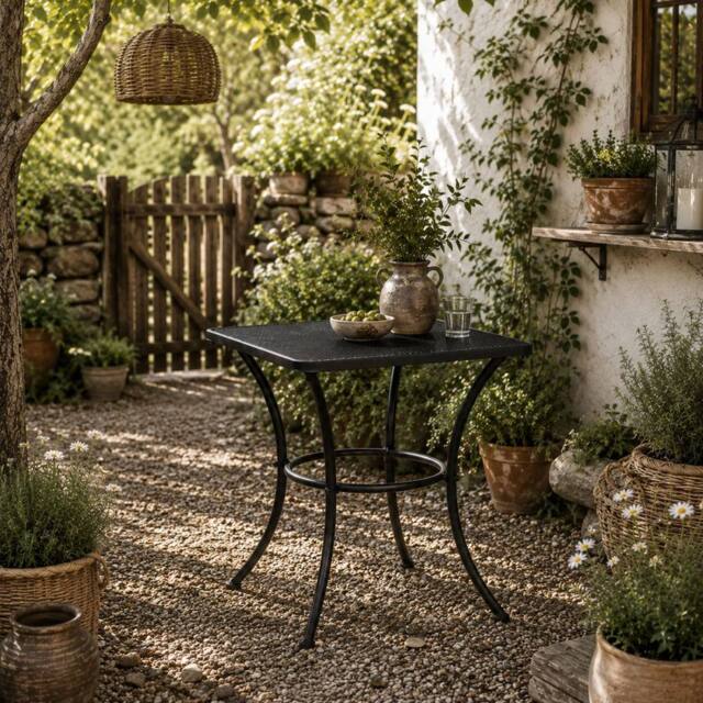Wyld Haus Aritte Black Metal Square Outdoor Bistro Table 45 x 45 x 50 cm - image 1