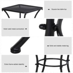 Wyld Haus Aritte Black Metal Square Outdoor Bistro Table 45 x 45 x 50 cm - thumbnail 5