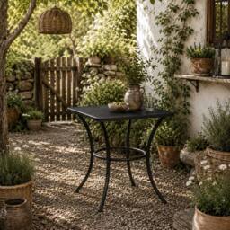 Wyld Haus Aritte Black Metal Square Outdoor Bistro Table 45 x 45 x 50 cm - thumbnail 1