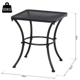Wyld Haus Aritte Black Metal Square Outdoor Bistro Table 45 x 45 x 50 cm - thumbnail 3