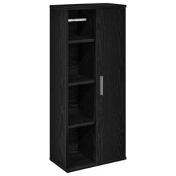 Berkfield Home Bathroom Cabinet with Roll Holder Black 39x22x90 cm - Size: 39 x 22 x 90 cm - thumbnail 1