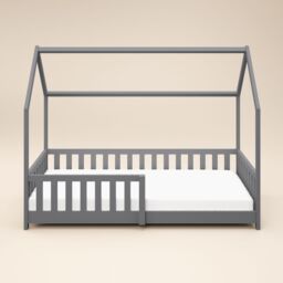 Flair Explorer Wooden Playhouse Bed with Rails in Grey - Size: Single - thumbnail 4
