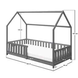 Flair Explorer Wooden Playhouse Bed with Rails in Grey - Size: Single - thumbnail 5