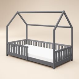 Flair Explorer Wooden Playhouse Bed with Rails in Grey - Size: Single - thumbnail 3