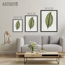 "Artery8 AF Lydon Benjamin Fawcett Maranta Vittata Leaf Framed Canvas Art Print in White - Size: W12"" x H16""" - thumbnail 4