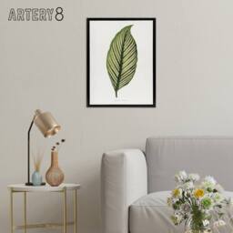 "Artery8 AF Lydon Benjamin Fawcett Maranta Vittata Leaf Framed Canvas Art Print in White - Size: W12"" x H16""" - thumbnail 3