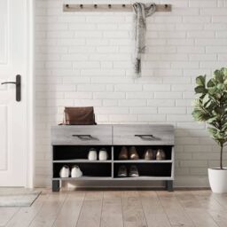 Berkfield Home Shoe Bench Grey Sonoma 102x35x55 cm Engineered Wood - Size: 102 x 35 x 55 cm