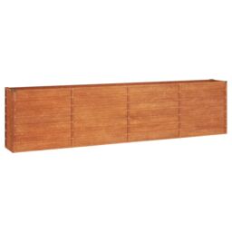 Berkfield Home Garden Raised Bed Rusty 320x40x77 cm Corten Steel in Brown - Size: 320 x 40 x 77 cm - thumbnail 2