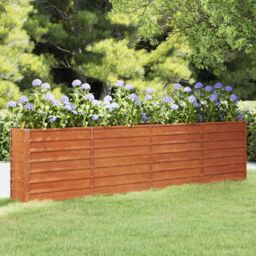 Berkfield Home Garden Raised Bed Rusty 320x40x77 cm Corten Steel in Brown - Size: 320 x 40 x 77 cm