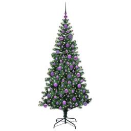 Berkfield Home Elegant Artificial Pre-lit Christmas Tree Green 180 cm PVC & Metal - thumbnail 1
