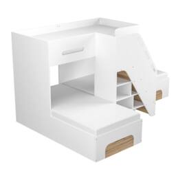 Flair Mason Staircase Triple Sleeper Bed with Storage in Light Oak - Size: Single - thumbnail 3
