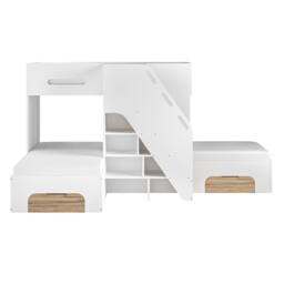 Flair Mason Staircase Triple Sleeper Bed with Storage in Light Oak - Size: Single - thumbnail 4