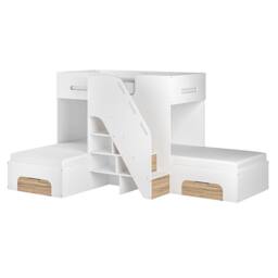 Flair Mason Staircase Triple Sleeper Bed with Storage in Light Oak - Size: Single - thumbnail 5