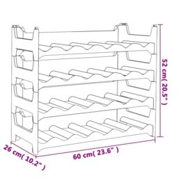 Berkfield Home Wine Rack for 24 Bottles PP Stackable in Black - thumbnail 6