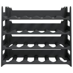 Berkfield Home Wine Rack for 24 Bottles PP Stackable in Black - thumbnail 3