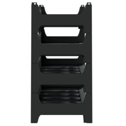 Berkfield Home Wine Rack for 24 Bottles PP Stackable in Black - thumbnail 4