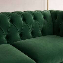 Sofaya Hampton 2 Seater Chesterfield Sofa Velvet Cushion Couch in Green - thumbnail 4