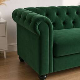 Sofaya Hampton 2 Seater Chesterfield Sofa Velvet Cushion Couch in Green - thumbnail 5
