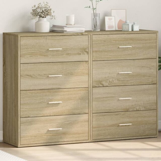 Berkfield Home Sideboards 2 pcs Sonoma Oak 60x31x84 cm Engineered Wood in Brown - Size: 60 x 31 x 84 cm - image 1