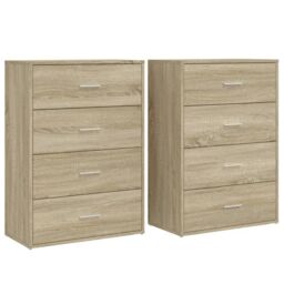 Berkfield Home Sideboards 2 pcs Sonoma Oak 60x31x84 cm Engineered Wood in Brown - Size: 60 x 31 x 84 cm - thumbnail 2