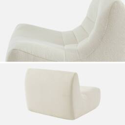 sweeek Modular scandinavian armchair in textured boucle fabric in White - thumbnail 7