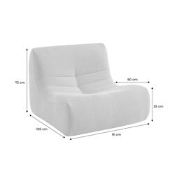 sweeek Modular Scandinavian Armchair In Textured Boucle Fabric in White - thumbnail 5